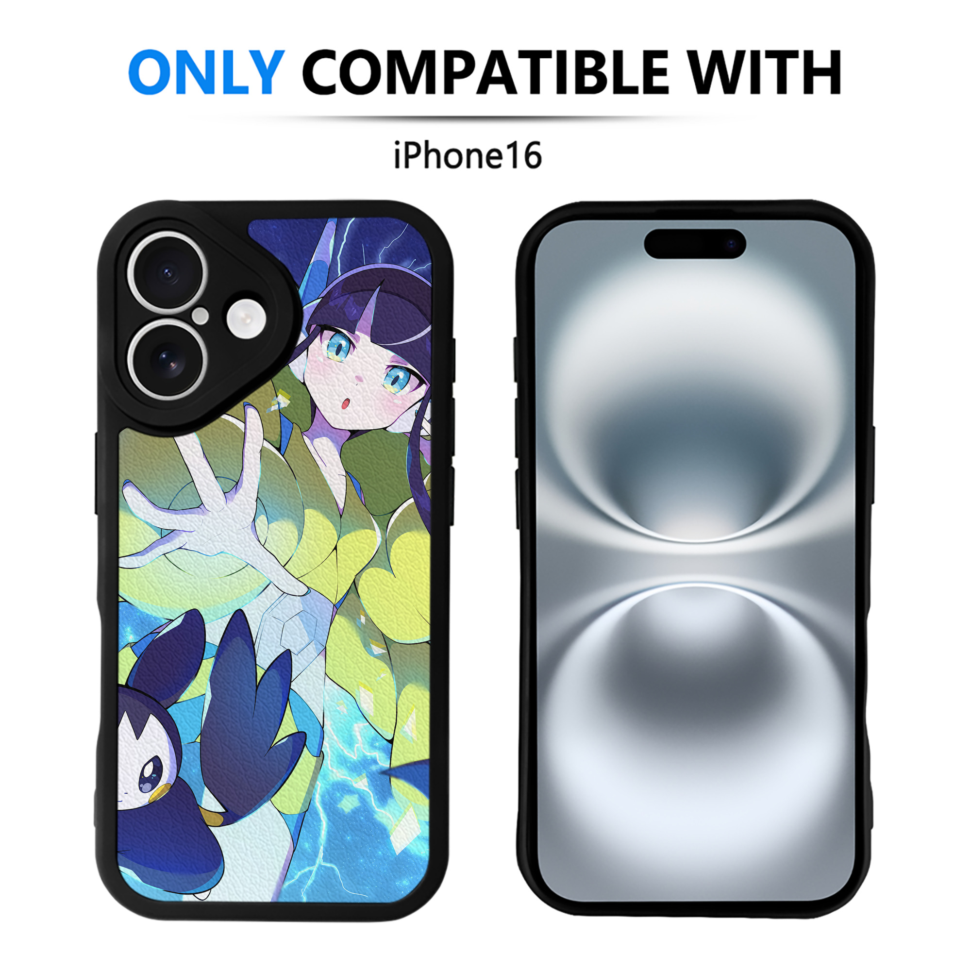 （画像用） ポケットモンスター Pokémon 【iPhone 16シリーズ対応】シリコンスマホケース（レザー調） 材質：シリコン